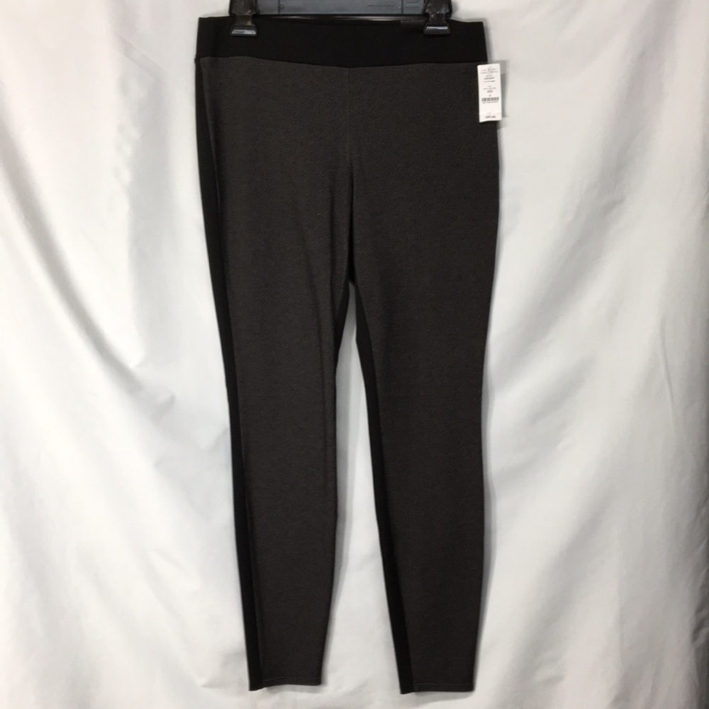 White House Black Market Ponte Twill Leggings Black and Dark Gray Size S NEW
